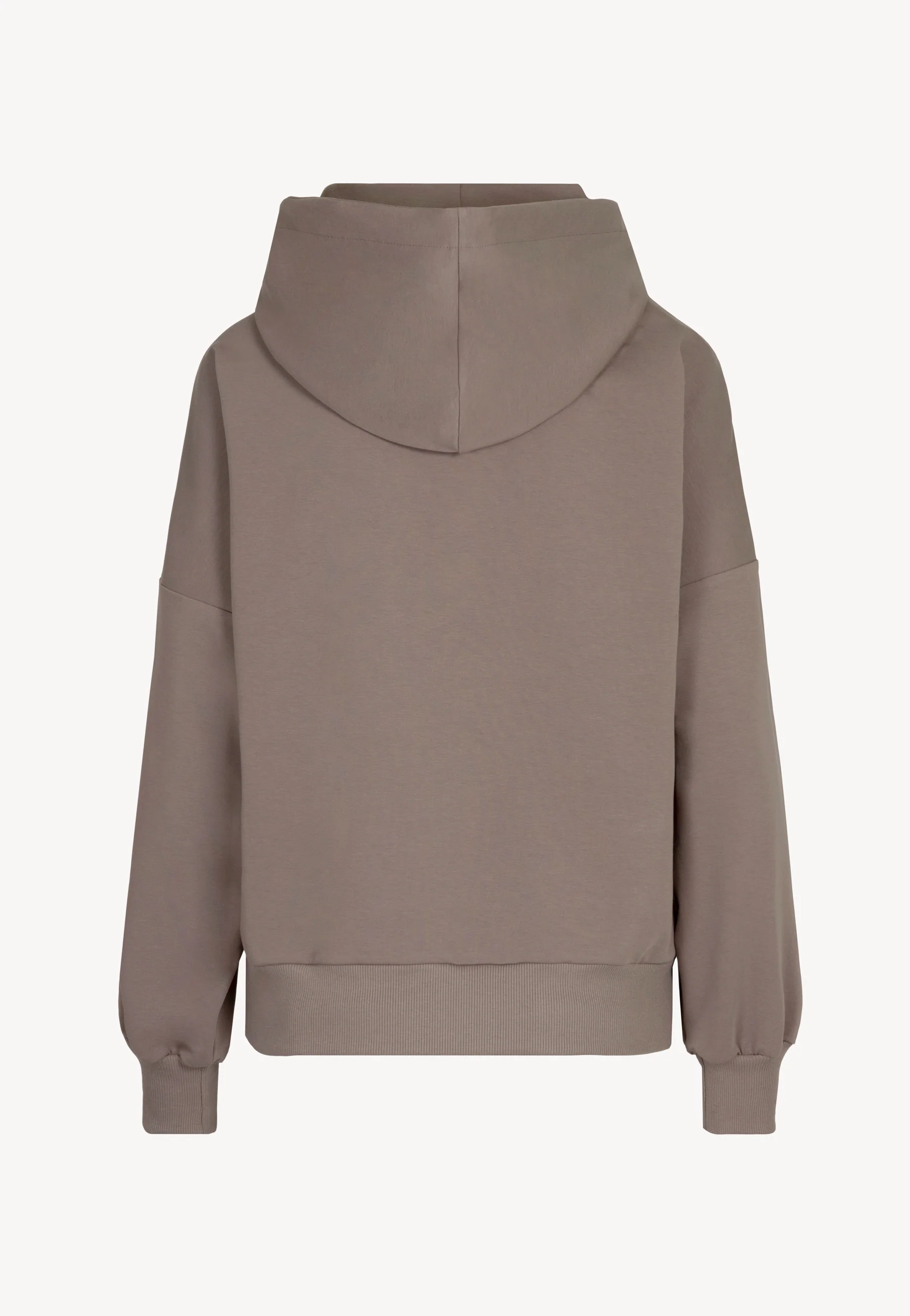 Oversizowa bluza z kapturem i logowaną taśmą MAYRA taupe - Image 4