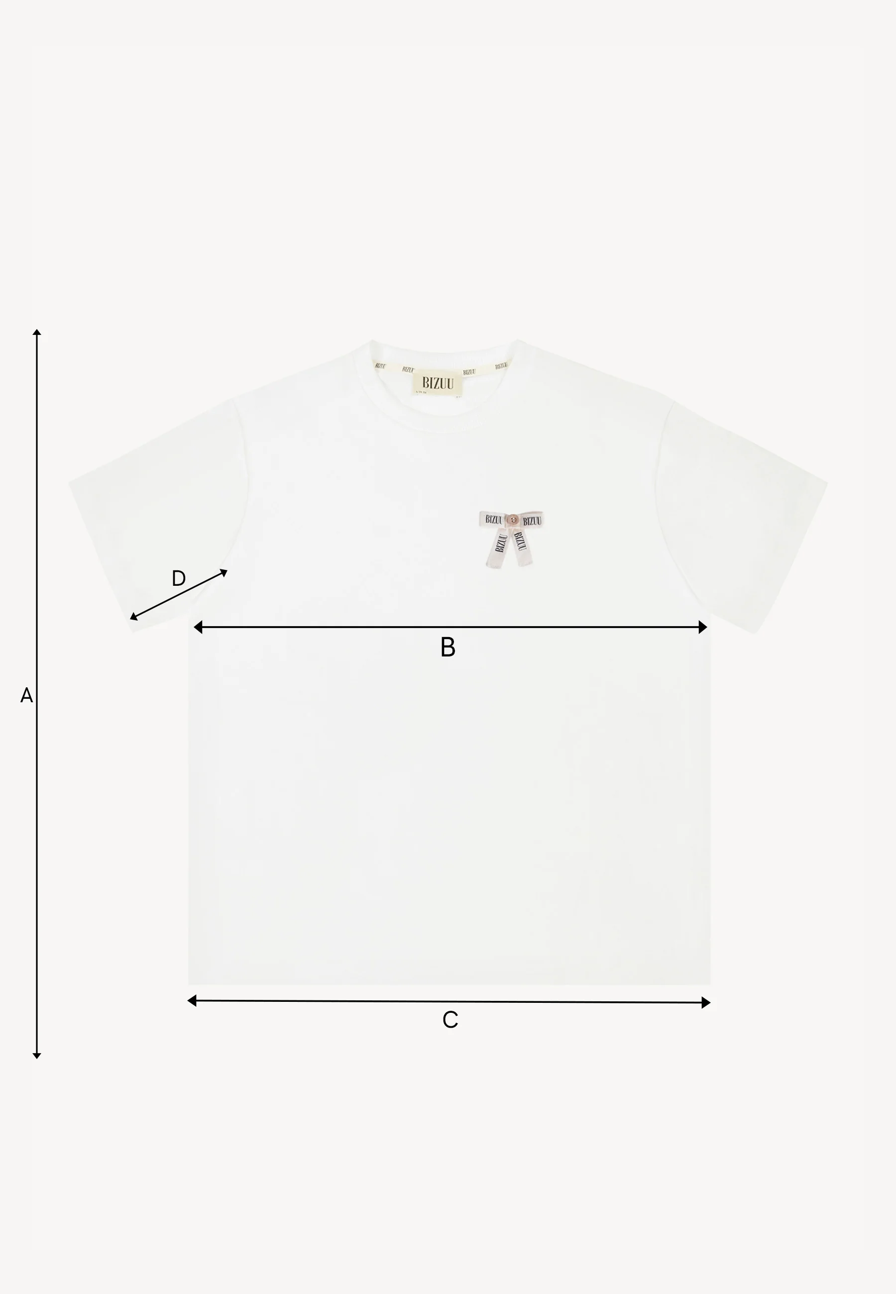 Oversizowy T-shirt z logowaną kokardką TISHALLE kremowy - Image 7