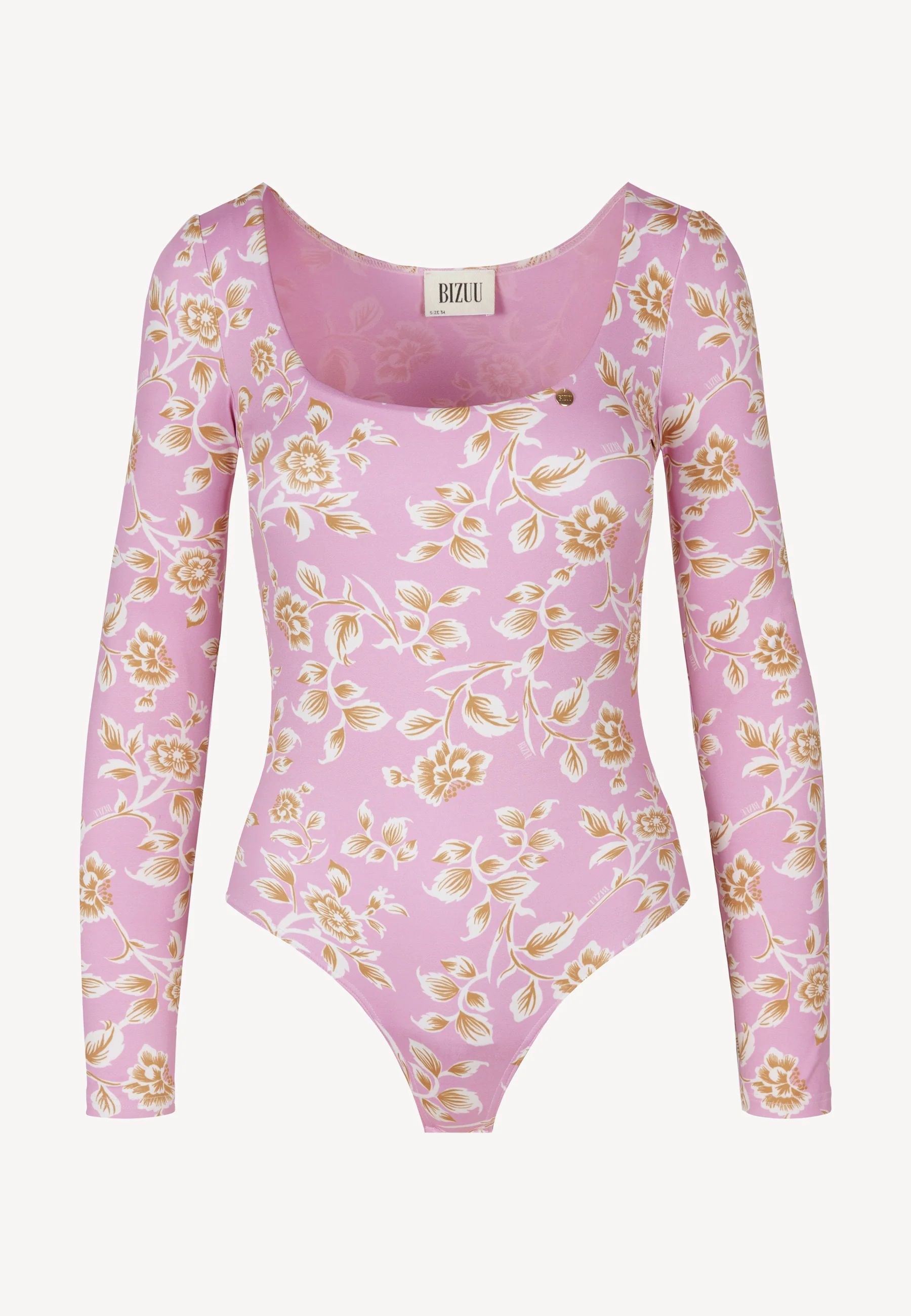 Różowe body z kwiatowym printem SANDY - Image 3