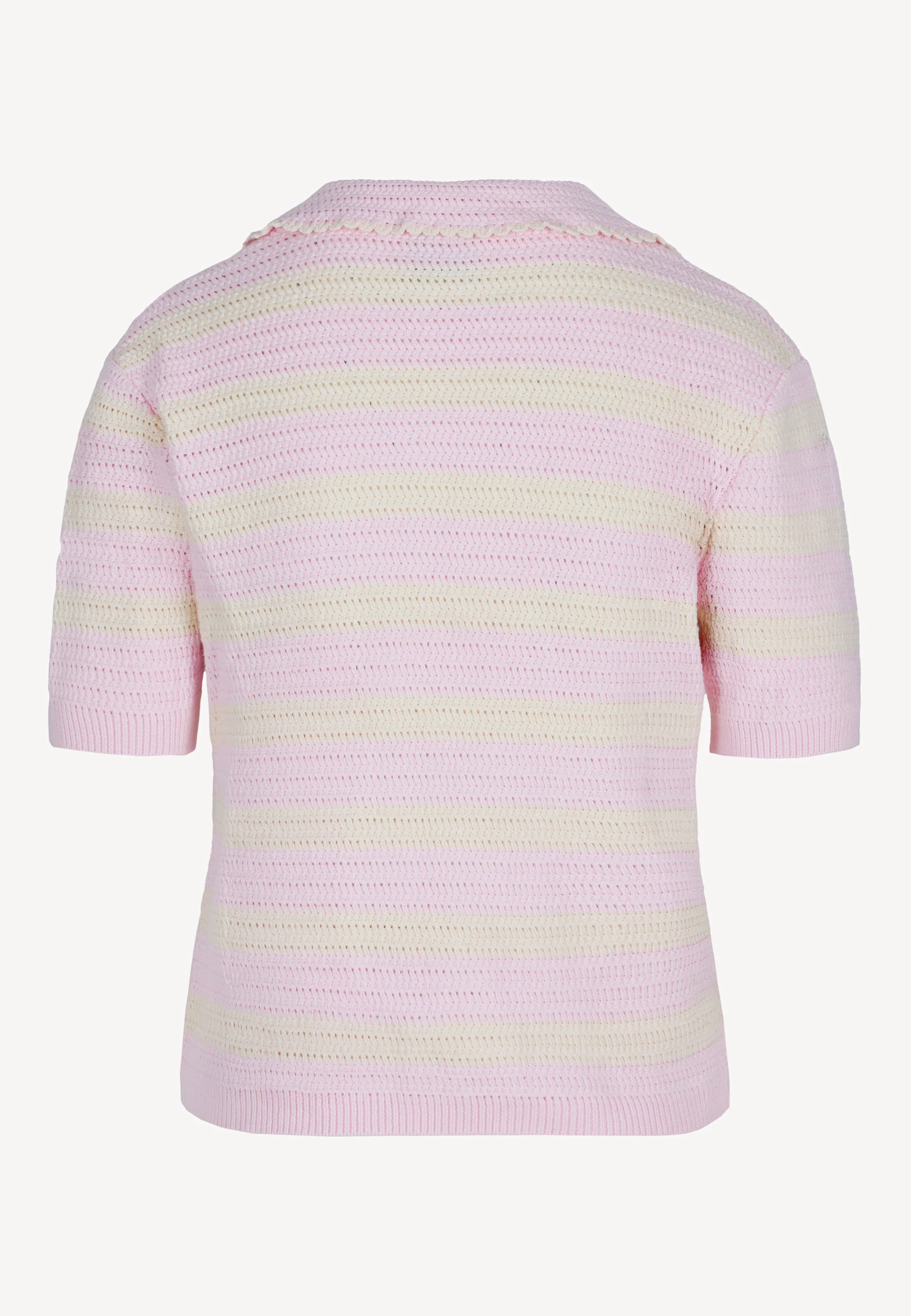 Różowy sweter z ozdobnym kołnierzykiem PELLA - Image 4