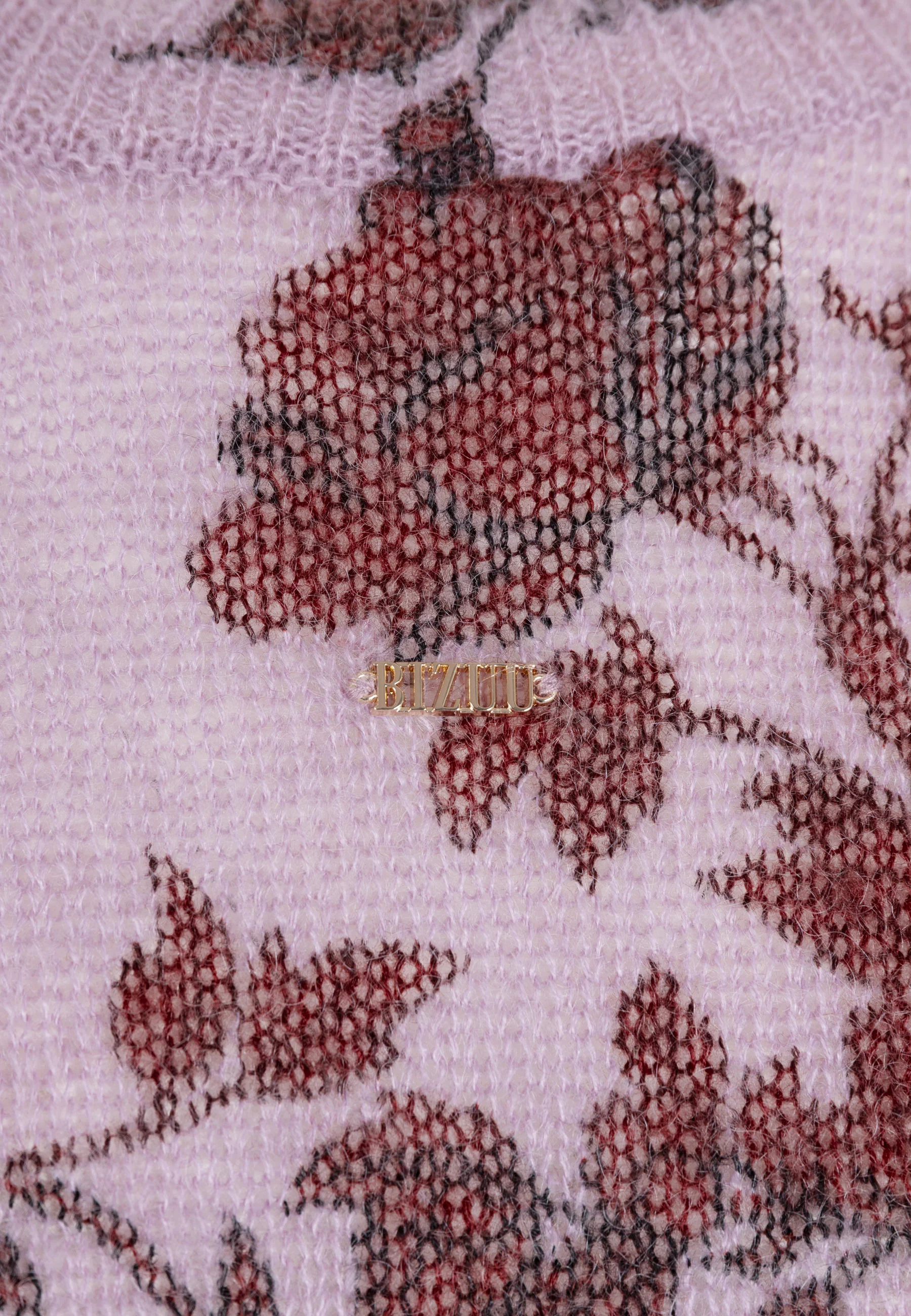 Różowy sweter z wełną w autorski print MENTON - Image 5