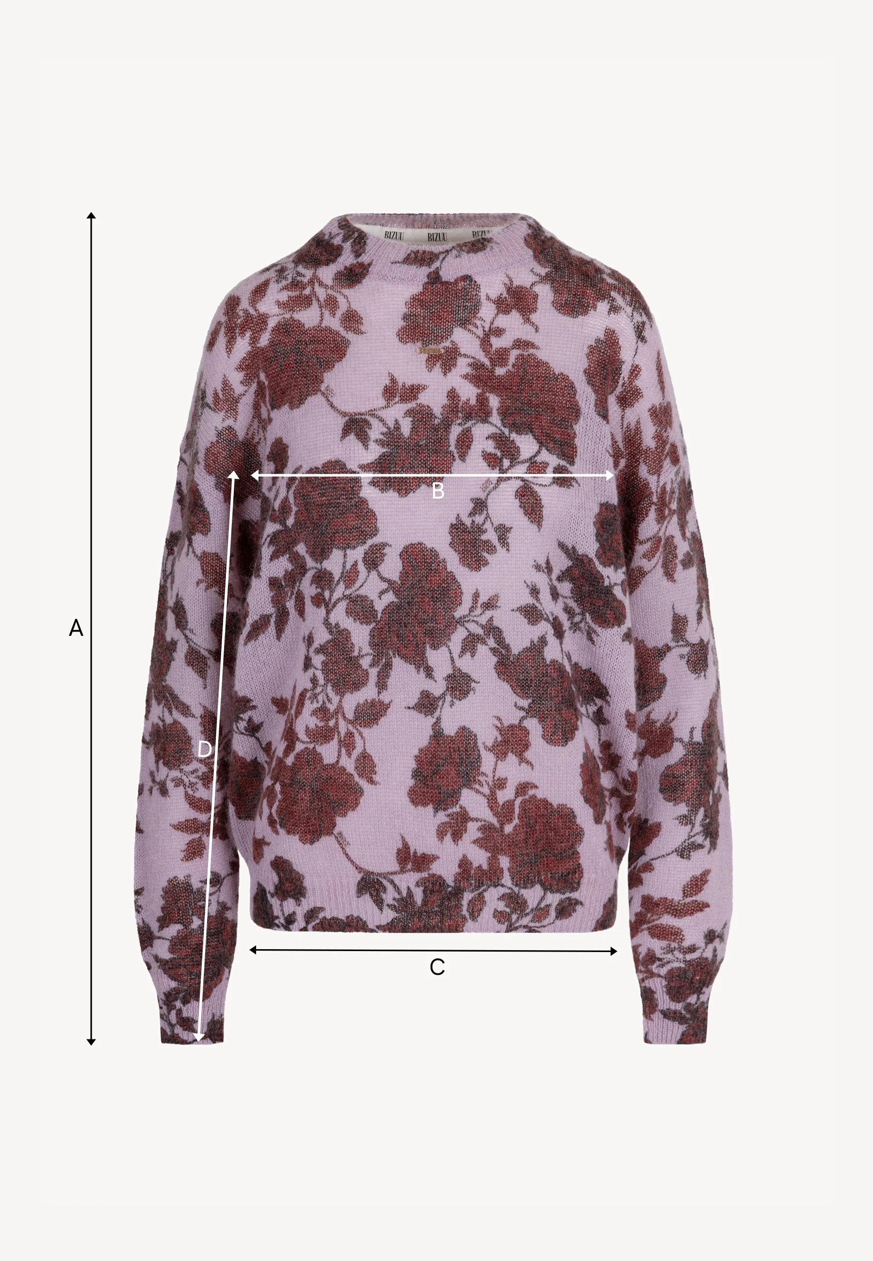 Różowy sweter z wełną w autorski print MENTON - Image 7