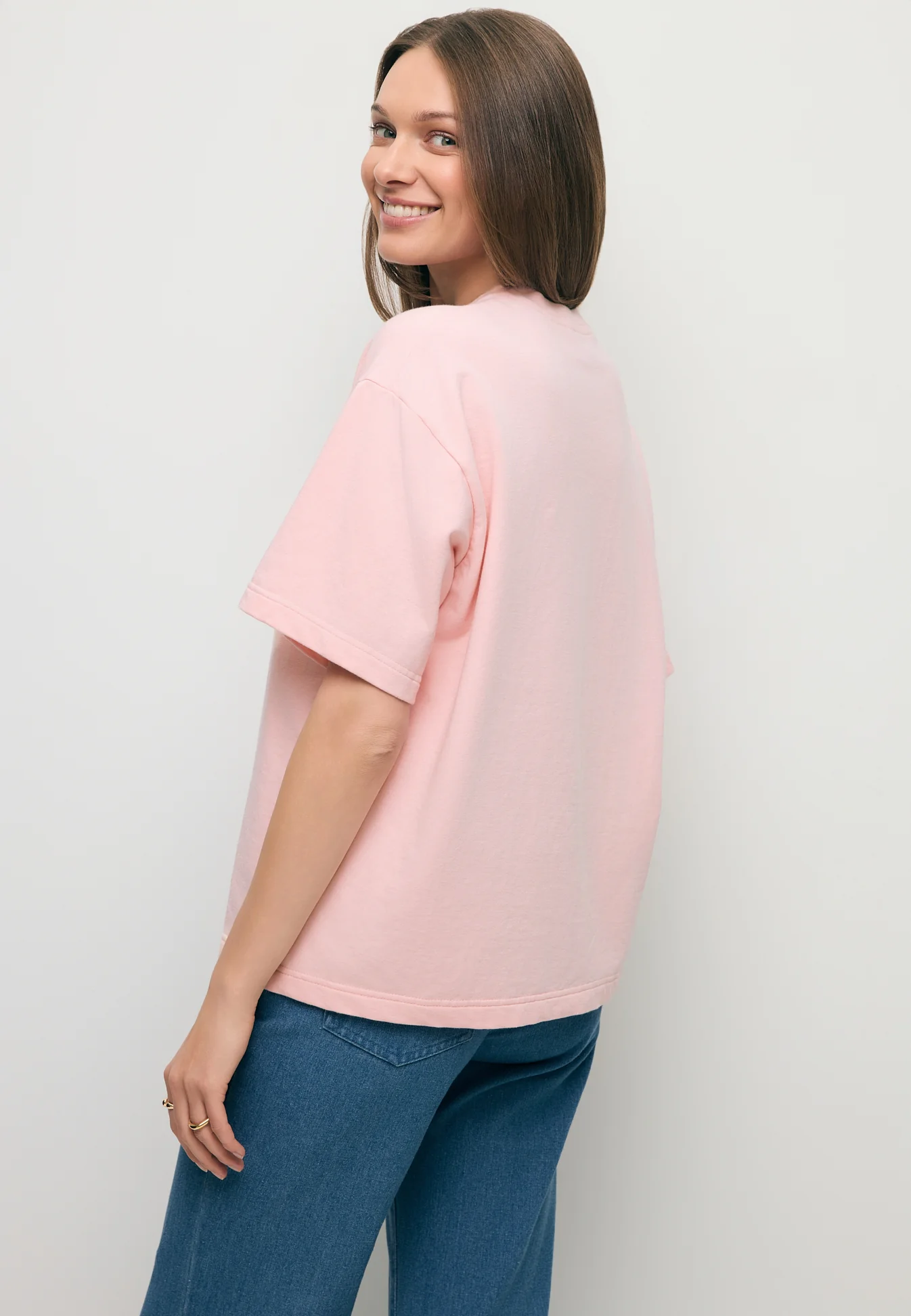 Różowy T-shirt oversize CLOUD - Image 6