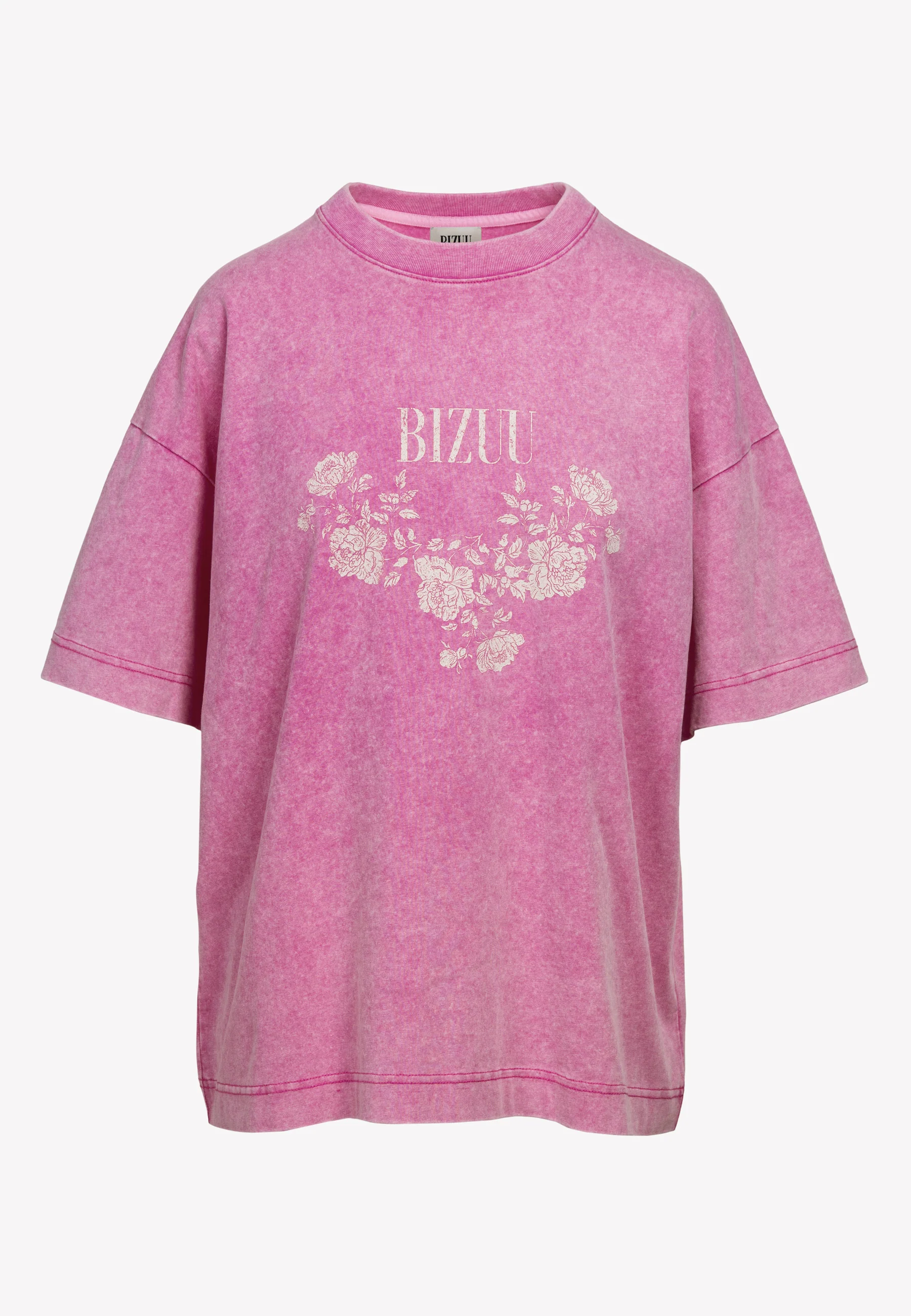 Różowy T-shirt oversize z aplikacją PAPLYS - Image 3