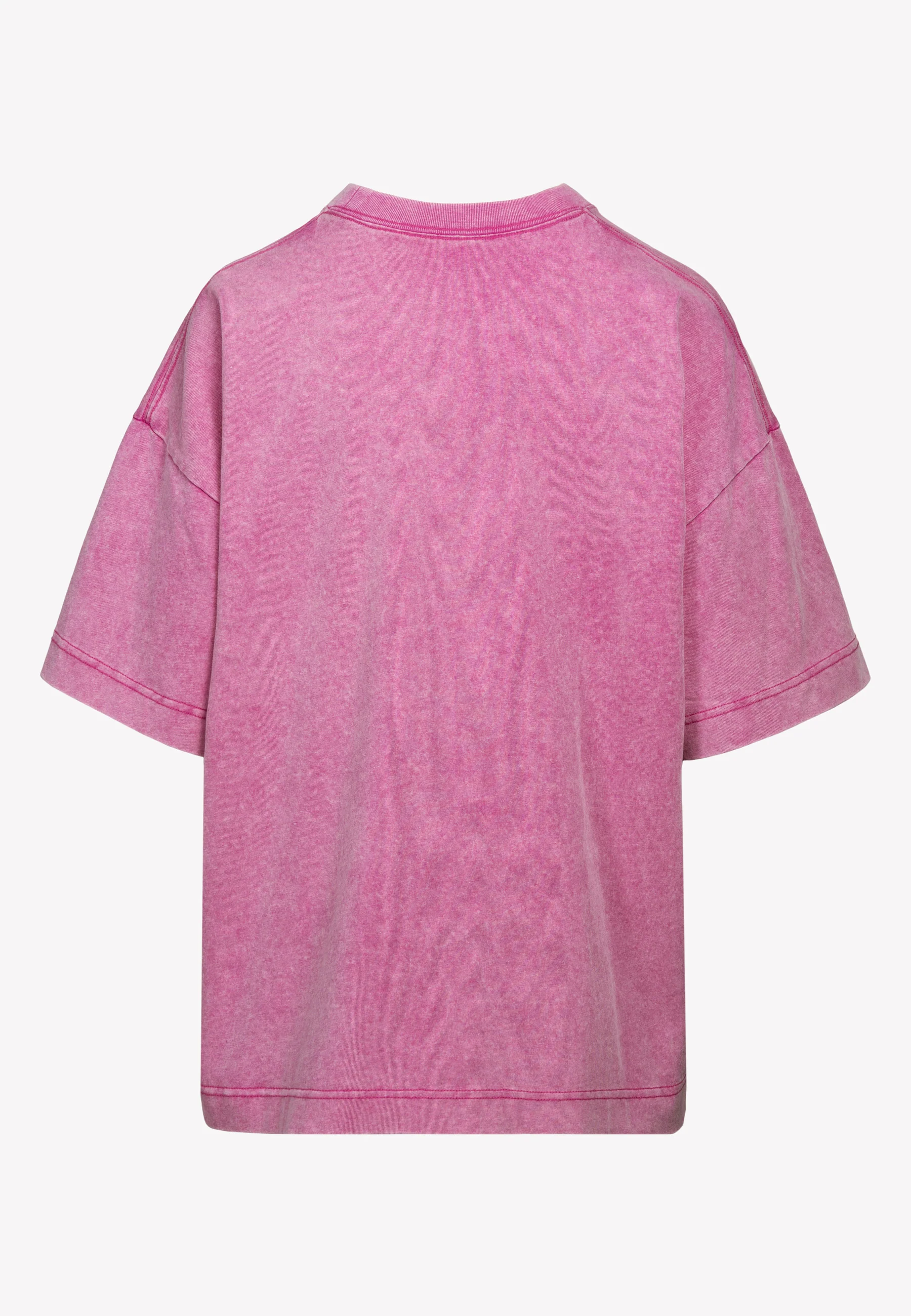 Różowy T-shirt oversize z aplikacją PAPLYS - Image 4