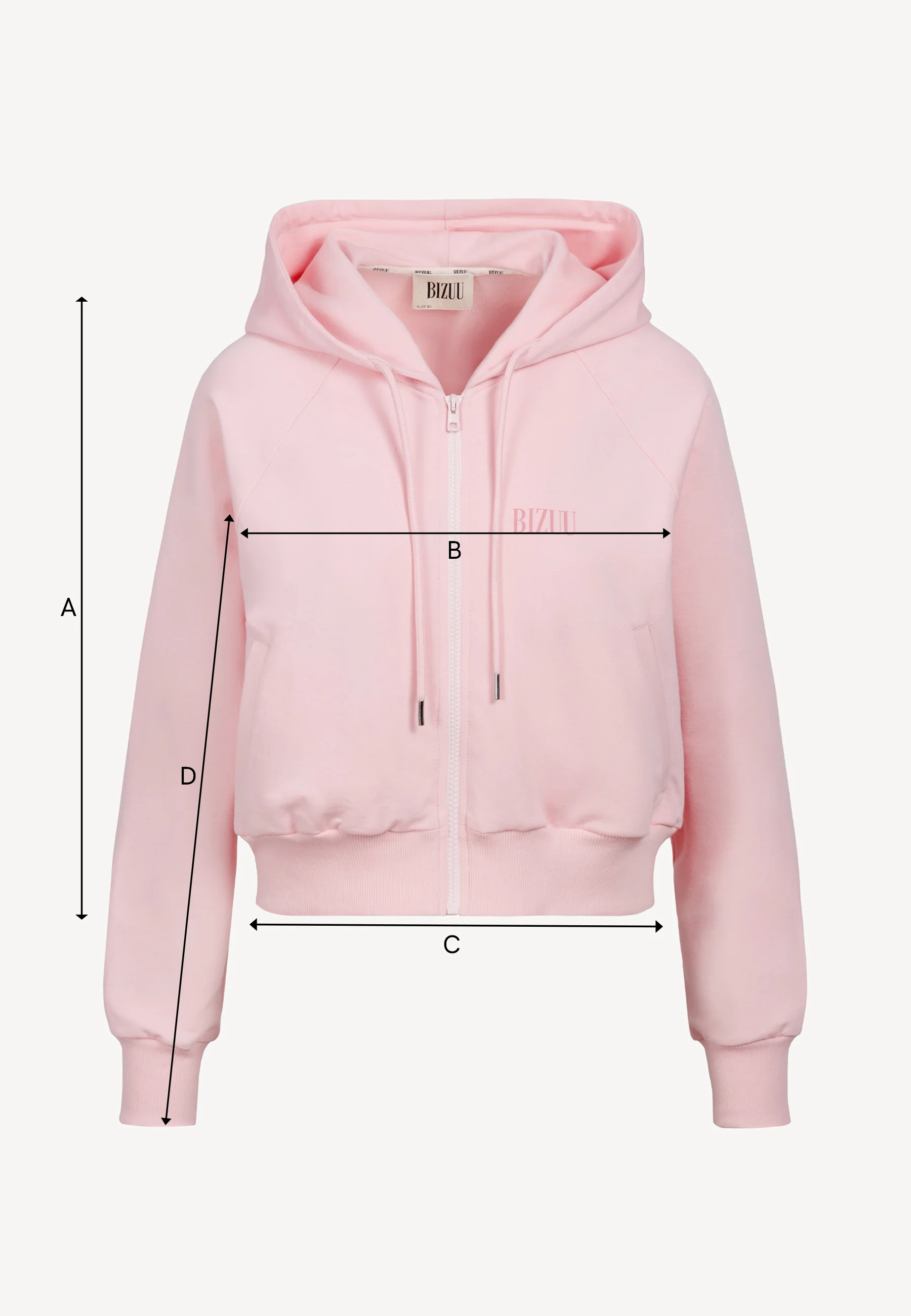 Rozpinana bluza dresowa z kapturem CIANA różowa - Image 9