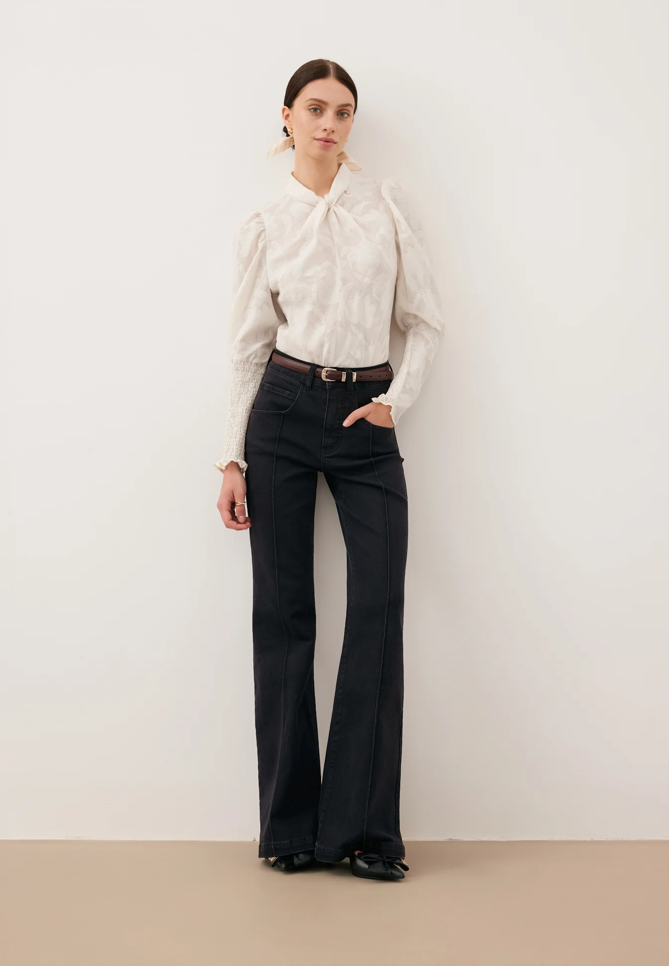 Spodnie jeansowe flare BELINNA czarne - Image 7