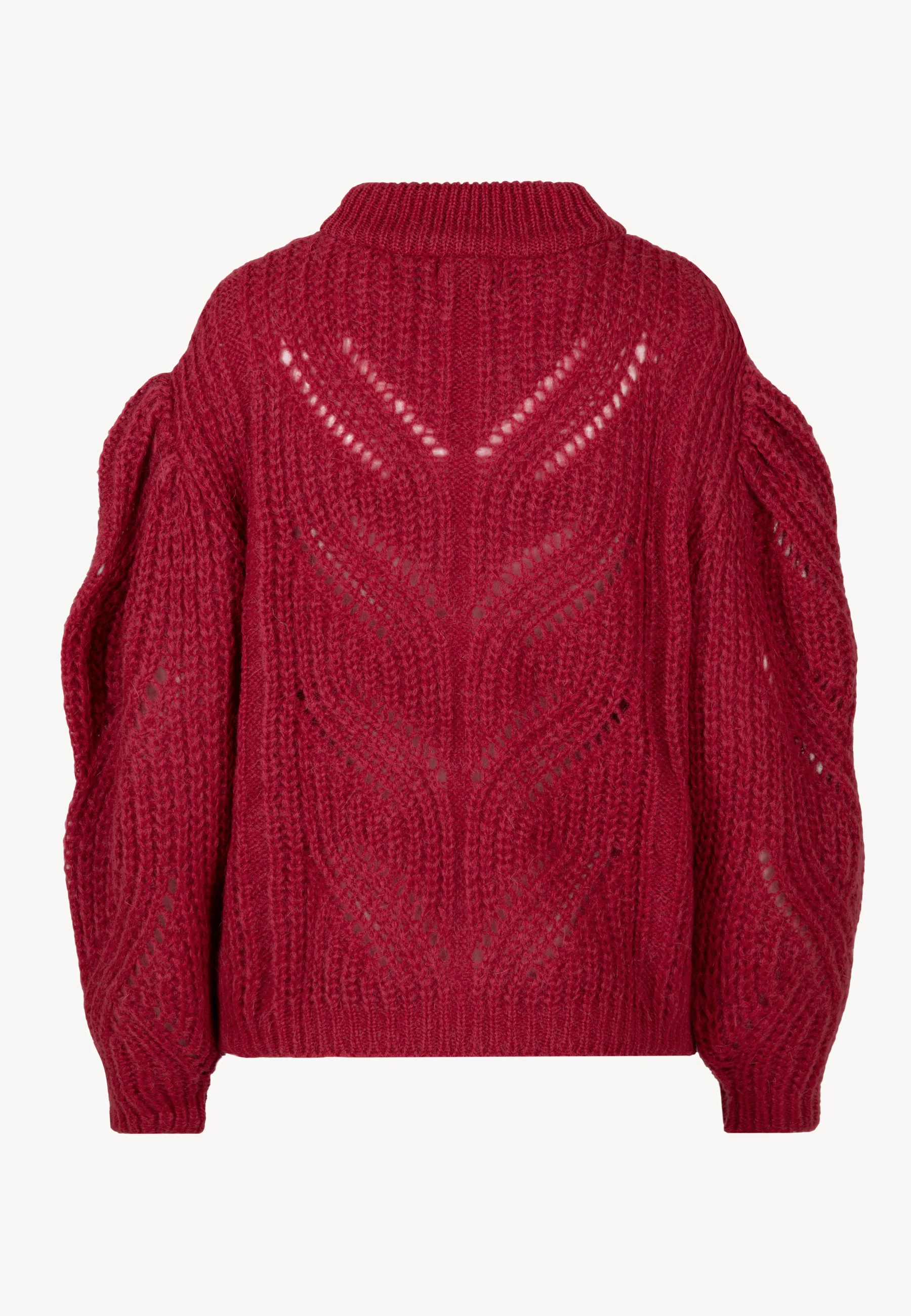 Sweter ażurowy oversize ROSSO bordowy - Image 4