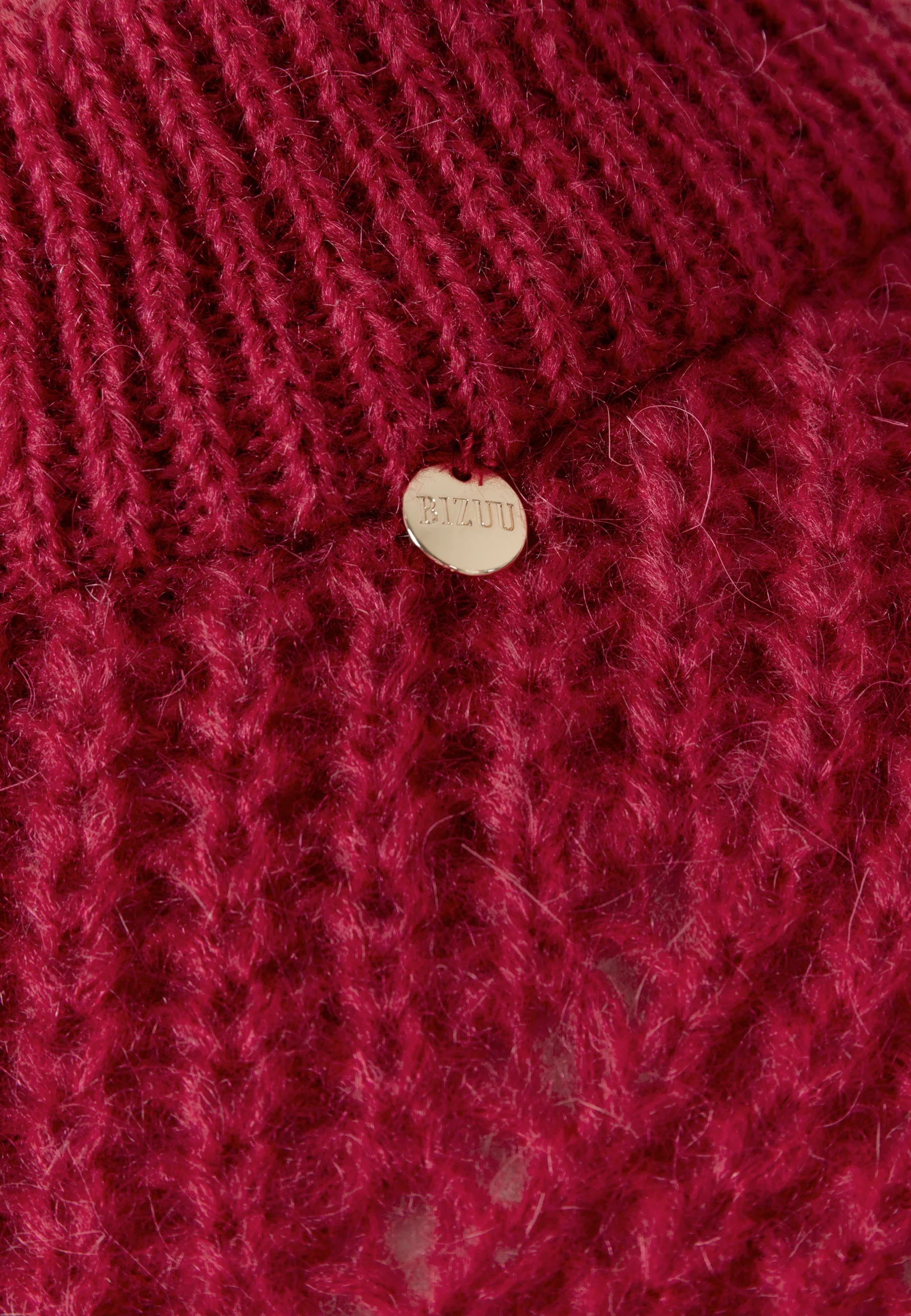 Sweter ażurowy oversize ROSSO bordowy - Image 5