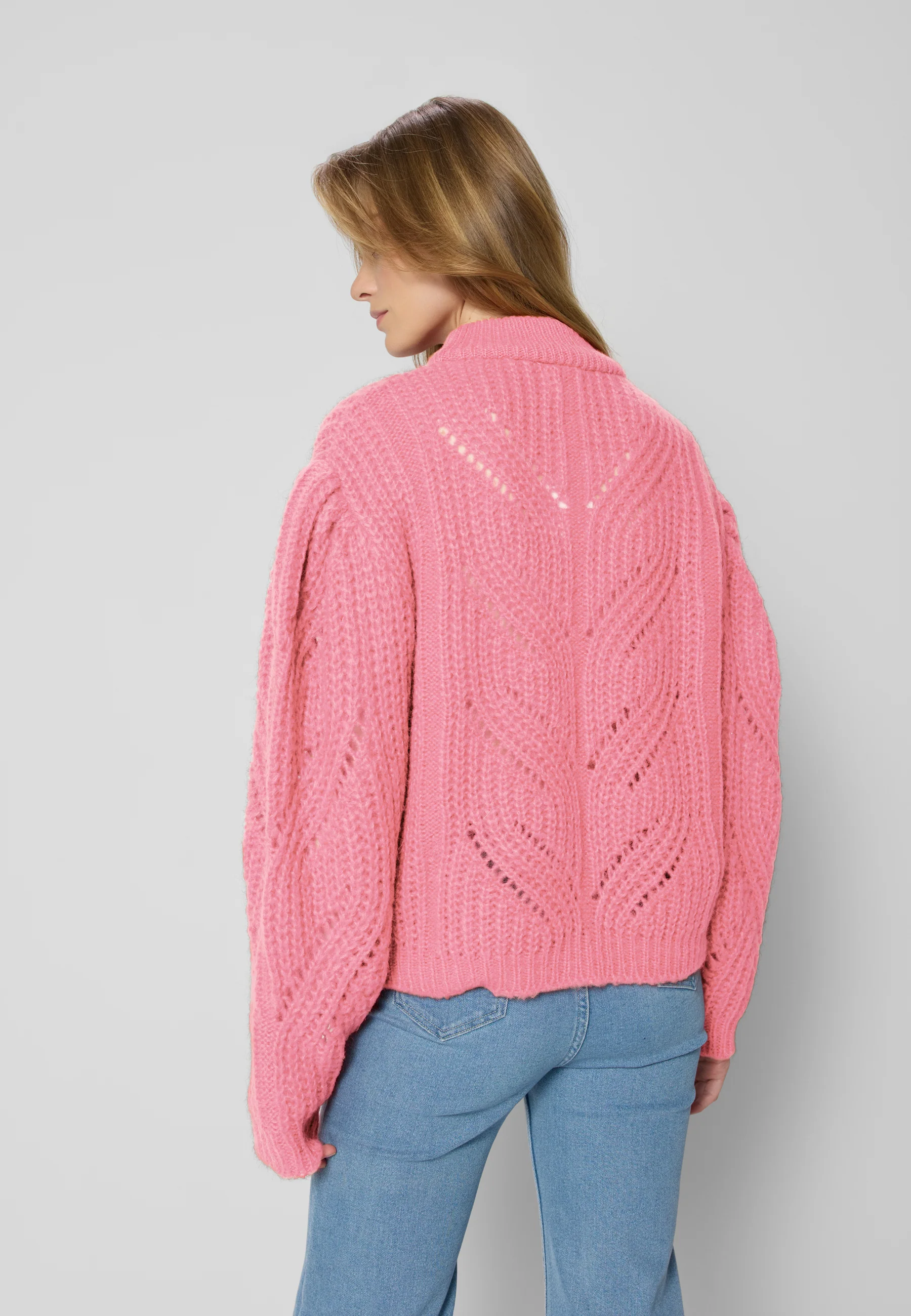 Sweter ażurowy oversize ROSSO różowy - Image 7