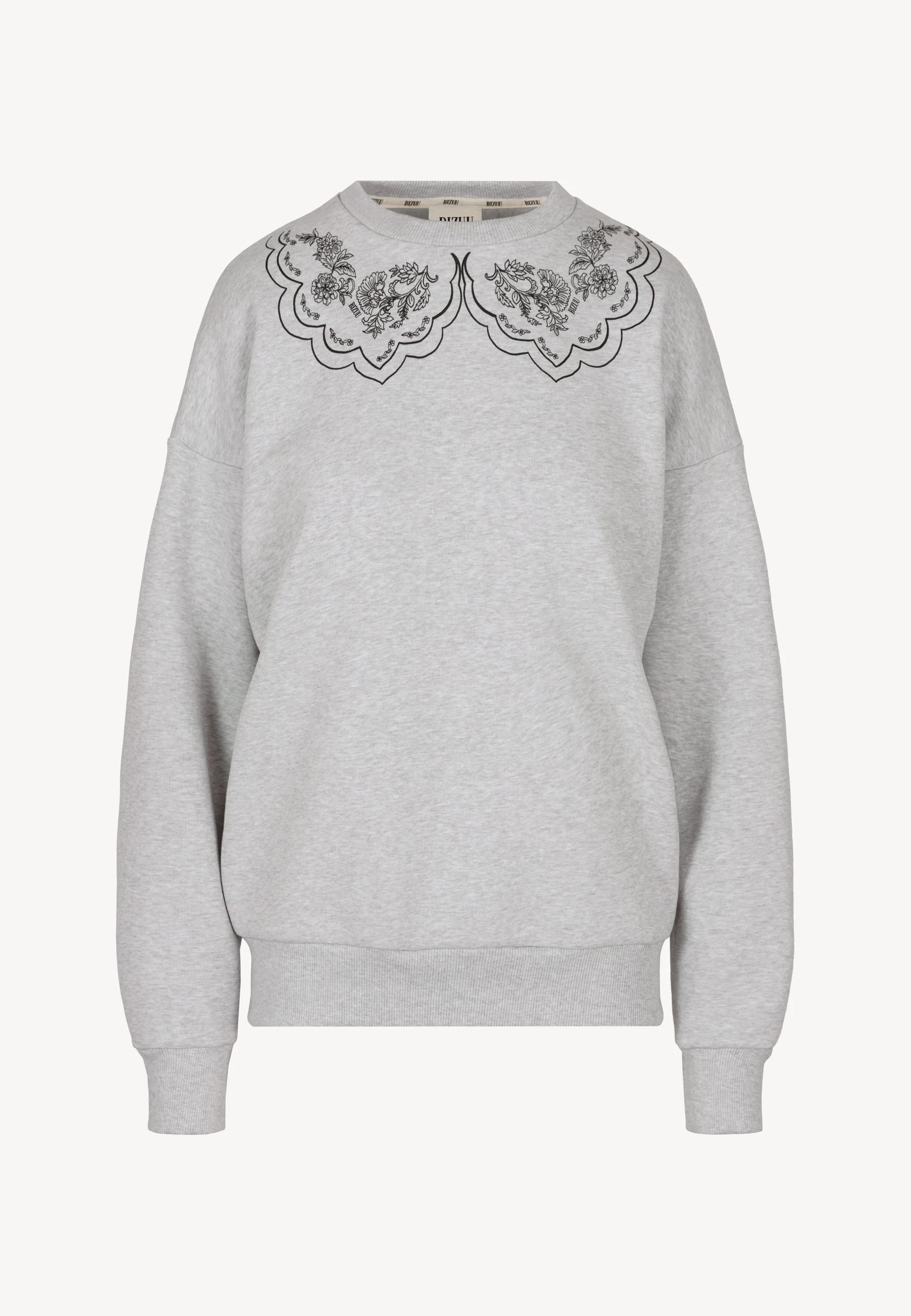 Szara bluza z nadrukowanym kołnierzem COLLIER - Image 3
