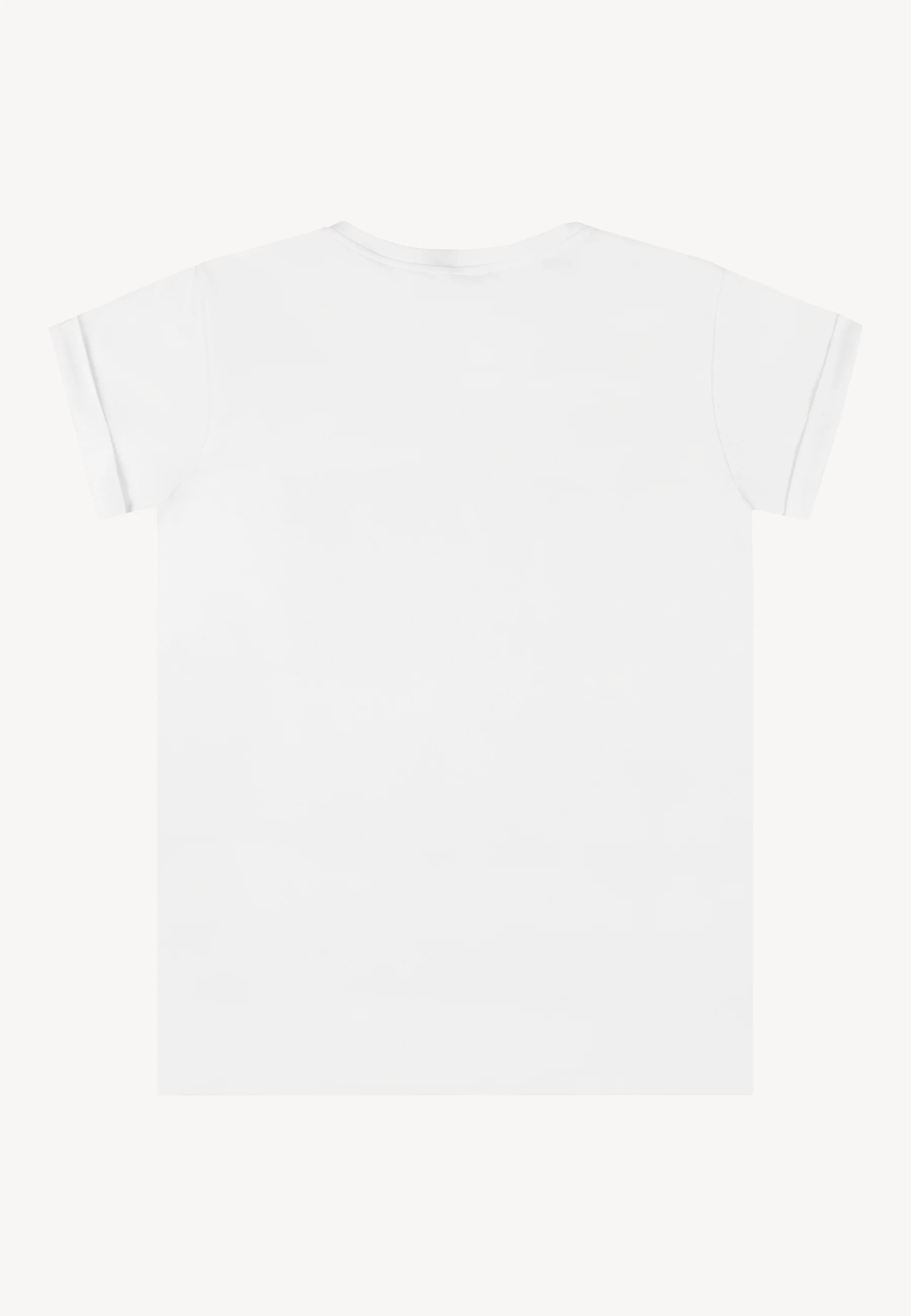 T-shirt z nadrukiem i podwiniętymi mankietami FLORINA biały - Image 4