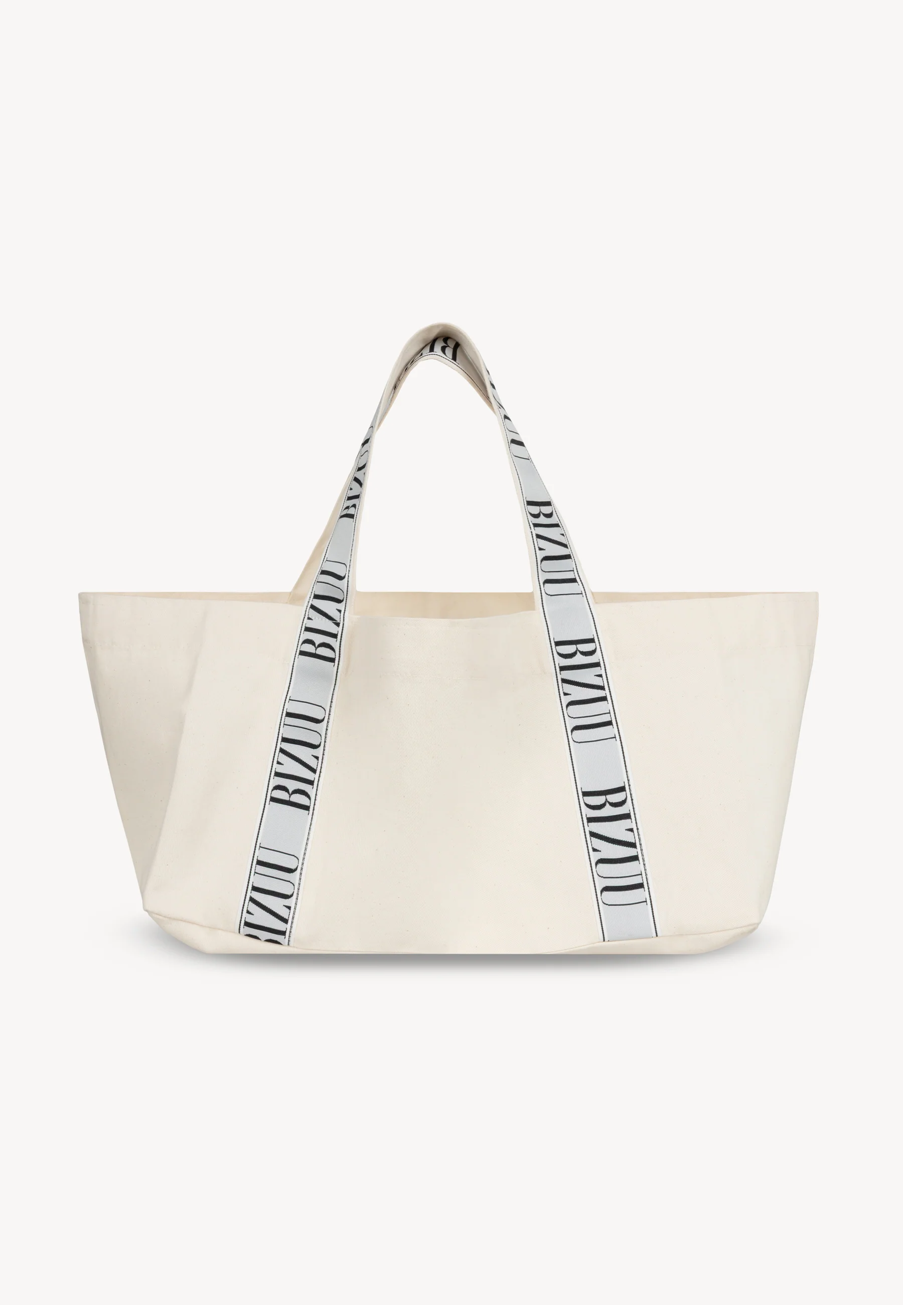 Torba mini shopper z logowanym lampasem BAGO kremowa - Image 4
