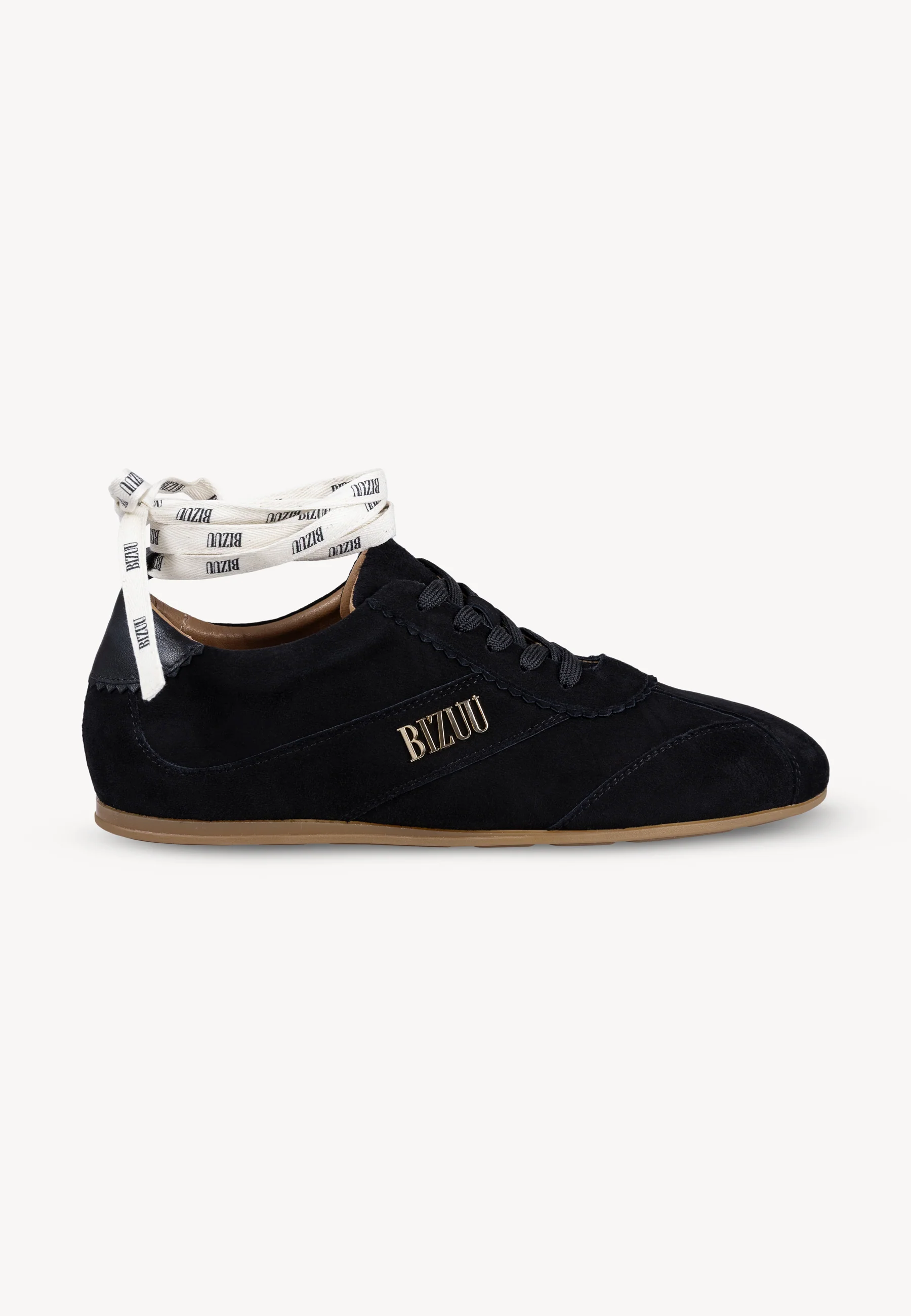 Zamszowe sneakersy damskie LEOLA czarne - Image 5